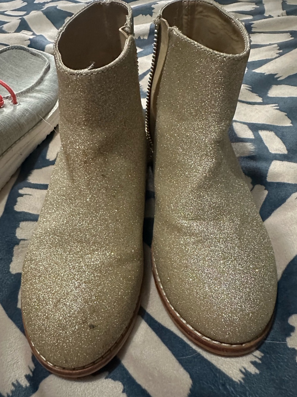 Janie and Jack Girls' Glitter Gold Ankle Boots
